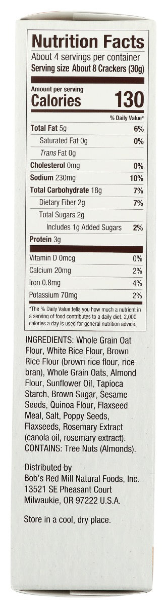 Bob's Red Mill Oat Crackers Sesame Flaxseed & Poppy Seeds - 4.25 oz.