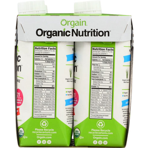 Orgain Organic Nutrition All In One Nutritional Shake Strawberries And Cream - 4 pk