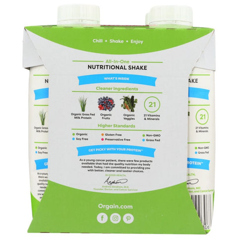 Orgain Organic Nutrition All In One Nutritional Shake Strawberries And Cream - 4 pk