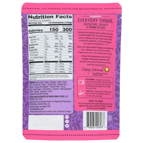 Maya Kaimal Organic Everyday Chana Chickpeas Potato & Warm Spices - 10 oz