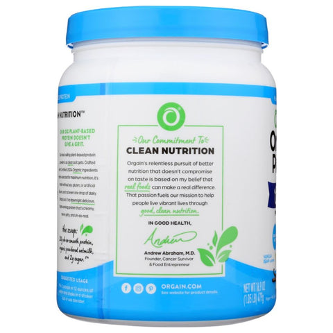 Orgain Organic Plant Based Protein Oatmilk Protein Powder Vanilla -16.9 oz