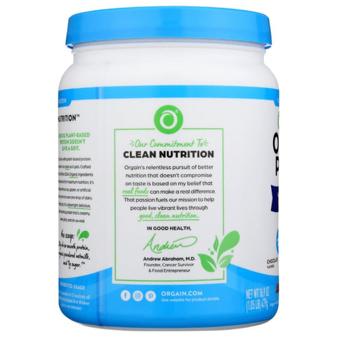 Orgain Organic Plant Based Protein Oatmilk Protein Powder Chocolate -16.9 oz