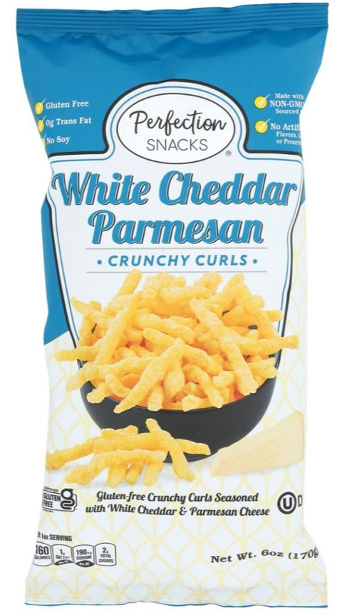 Perfect Snacks White Cheddar Parmesan Crunchy Curls - 6 oz | Perfection Snacks | perfection snacks gluten free | perfectionsnacks | Pantryway