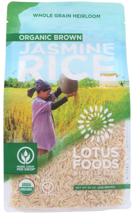 Lotus Foods Organic Brown Jasmine Rice - 30 oz | lotus brown jasmine rice | lotus jasmine brown rice | lotus foods brown jasmine rice | Lotus Foods | Lotus Rice | lotus foods rice | lotus jasmine rice | lotus foods jasmine rice | lotus foods rice |Pantryway