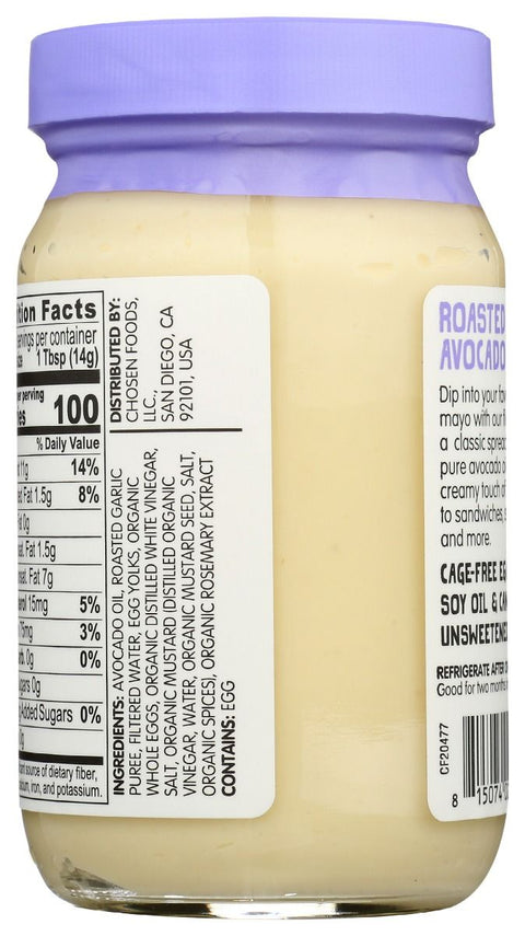 Chosen Foods 100% Avocado Oil Based Roasted Garlic Mayo - 8 oz