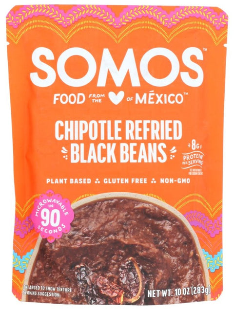 Somos Chipotle Refried Black Beans - 10 oz | Pantryway