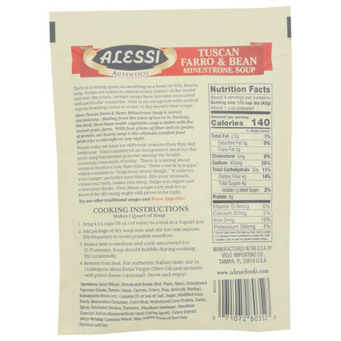Alessi Premium Tuscan Farro & Bean Minestrone Soup - 6 oz