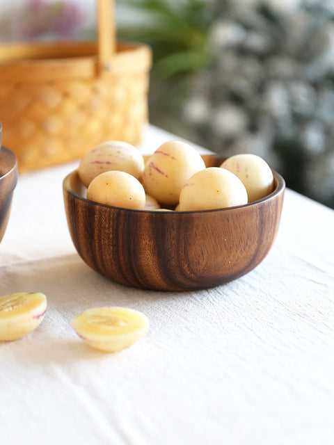 5 Piece Round Wooden Bowl Set