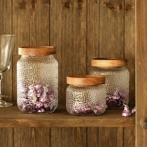 Textured Glass Kitchen Storage Jars | Pantryway