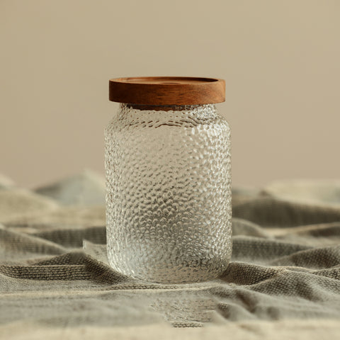 Textured Glass Kitchen Storage Jars