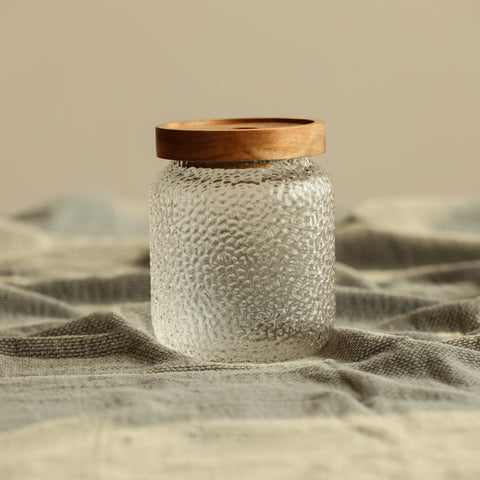 Textured Glass Kitchen Storage Jars