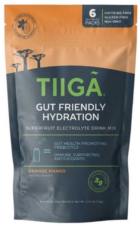 Tiiga Gut Friendly Hydration Orange Mango - 2.76 oz | Pantryway
