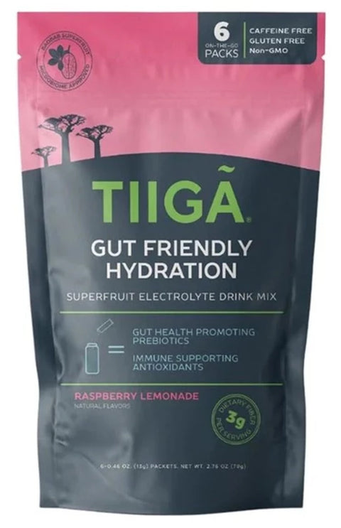 Tiiga Gut Friendly Hydration Rasberry Lemon - 2.76 oz | Pantryway