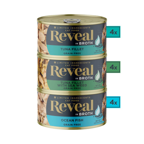 Reveal Fish Selection In Broth Variety Pack - 12 pk