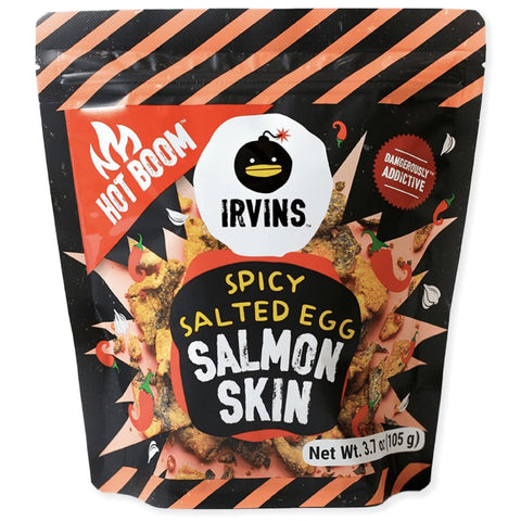 Irvins Salted Egg Chips Spicy Hot Boom Salmon Skin - 3.7 oz  | Irvins | Pantryway