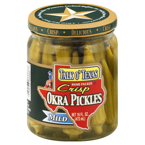 Talk O Texas Okra Pickles Mild - 16 oz | Talk of texas okra | Pantryway