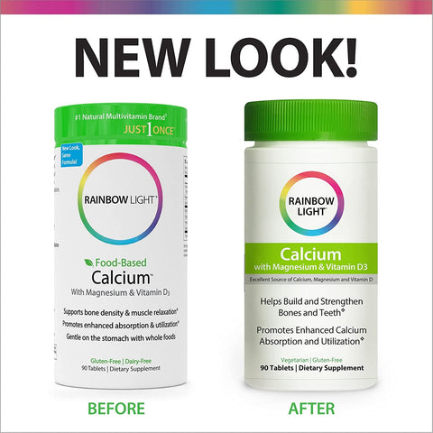 Rainbow Light Food-Based Calcium with Magnesium And Vitamin D3 - 90 ct