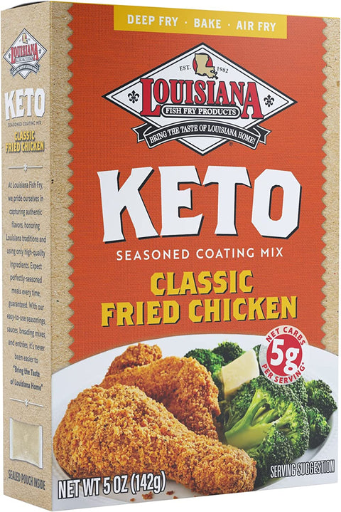 Louisiana Fish Fry Keto Classic Fried Chicken Seasoning Coating Mix - 5 oz | Louisiana Fish Fry | Pantryway