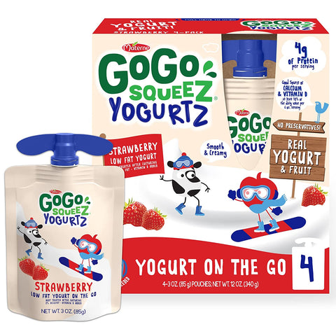 GoGo Squeez Yogurtz Strawberry Yogurt - 4 ct/12 oz | gogo squeez strawberry yogurt | Gogo squeez yogurtz strawberry | gogo yogurt strawberry | Pantryway | Gogo Squeez