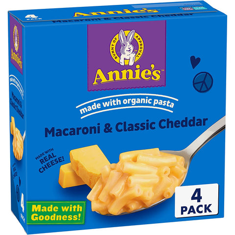 Annie's Homegrown Macaroni and Cheese Classic Mild Cheddar - 4 ct | annie's mac and cheese | annies mac and cheese | Pantryway