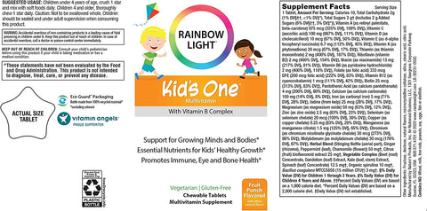 Rainbow Light Kid's One Food-Based Multivitamin Fruit Punch Chewable - 90 ct