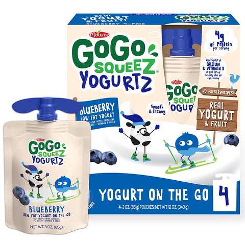 GoGo Squeez Yogurtz Blueberry - 4 ct/12 oz | gogo squeez blueberry | gogo squeez yogurtz blueberry | GoGo Squeez | Pantryway