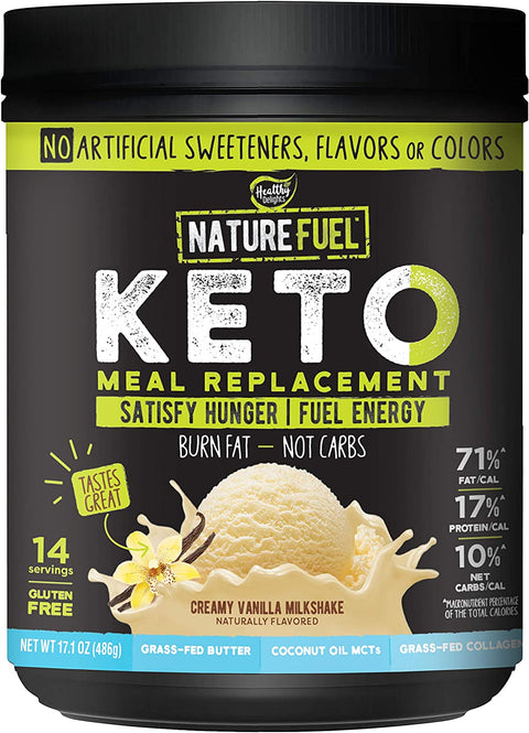 Nature Fuel Keto Meal Replacement Creamy Vanilla Milkshake - 17.1 oz. | Pantryway