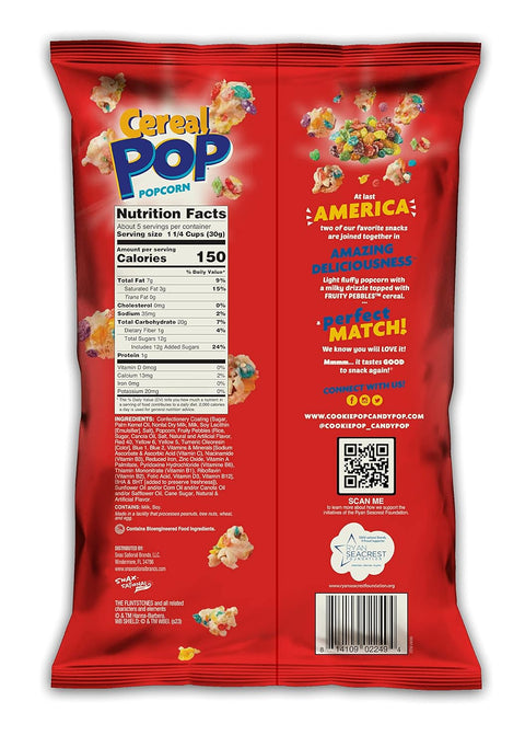 Cereal Pop Cookie Popcorn Fruity Pebbles - 5.25 oz