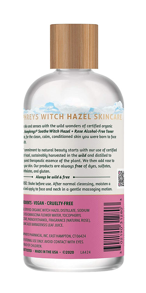 Humphreys Witch Hazel Alcohol-Free Toner With Rose - 8 oz