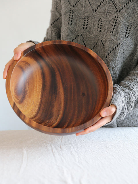 5 Piece Round Wooden Bowl Set