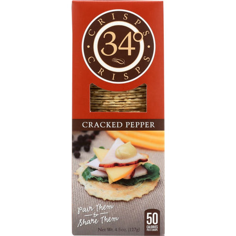34 Degrees Cracked Pepper Crispbread - 4.5 oz | Pantryway