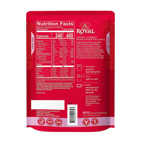 Royal Smoky Harissa Basmati Rice And Lentils - 8.5 oz