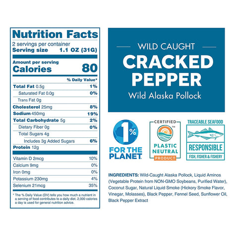 Neptune Fish Jerky Cracked Pepper - 2.25 oz