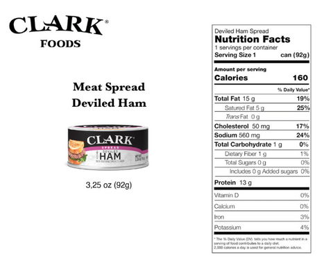 Clark Foods Deviled Ham Spread - 3.25 oz
