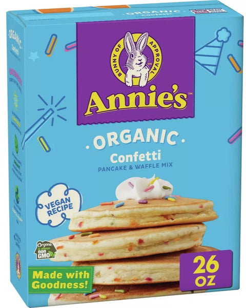 Annie's Homegrown Confetti Pancake & Waffle Mix - 26 oz | Annie's Confetti Pancake Mix | Annie's Organic Confetti Pancake Mix | Annie's Birthday Confetti Pancake Mix | Annie's Homegrown 