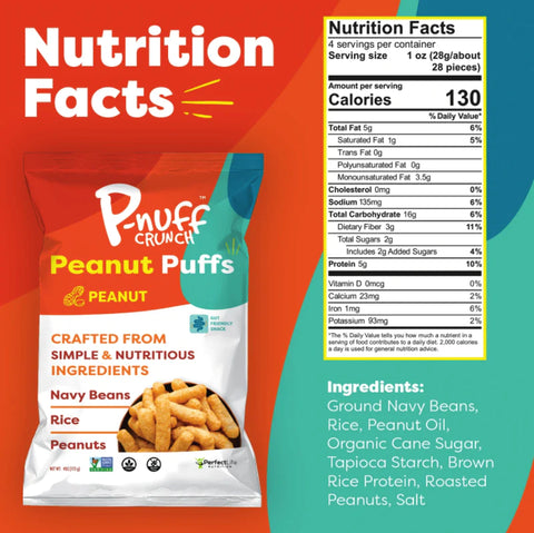 P-nuff Crunch Baked Peanut Puffs Roasted Peanut - 4 oz