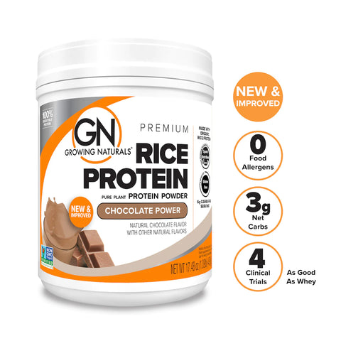 Growing Naturals Organic Brown Rice Protein Chocolate Power - 16.8 oz