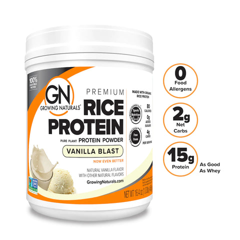 Growing Naturals Organic Brown Rice Protein Vanilla Blast - 16.4 oz