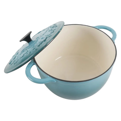 The Pioneer Woman 6-Qt Nonstick Enamled Cast Iron Dutch Oven with Self Lid Cast Turquoise