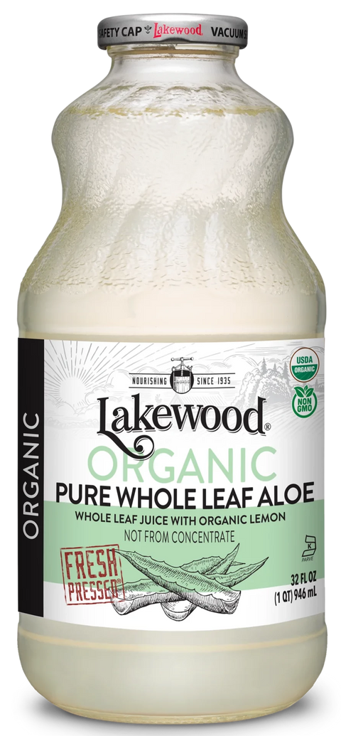 Lakewood Organic Fresh Pressed Pure Aloe Whole Leaf Juice - 32 oz | Pantryway