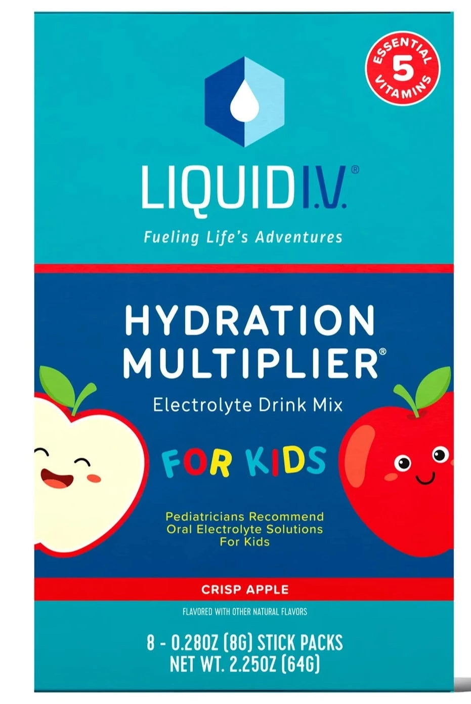 Iv Shell Kids Liquid IV For Kids Hydration Multiplier Crisp Apple - 8ct/2.25 oz ...
