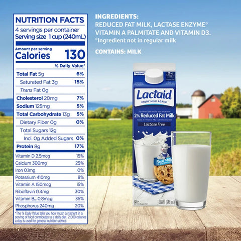Lactaid 2% Reduced Fat Milk 100% Lactose Free - 32 fl oz