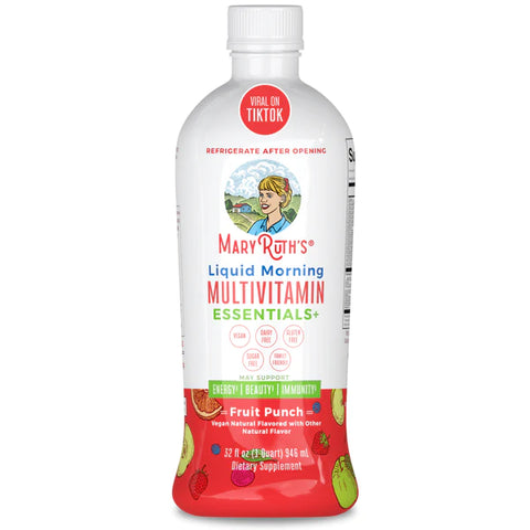 Mary Ruths Morning Liquid Multivitamin Essentials Plus Fruit Punch - 32 fl oz | Pantryway