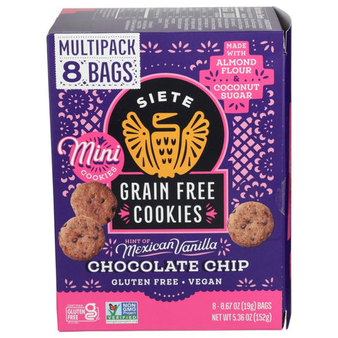 Siete Mexican Vanilla Chocolate Chip Cookies 8 Count - 5.36 oz | Pantryway