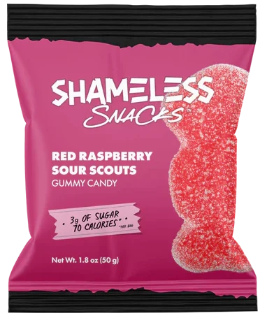 Shameless Snacks Raspberry Sour Scouts Gummy Candy - 1.8 oz | Pantryway