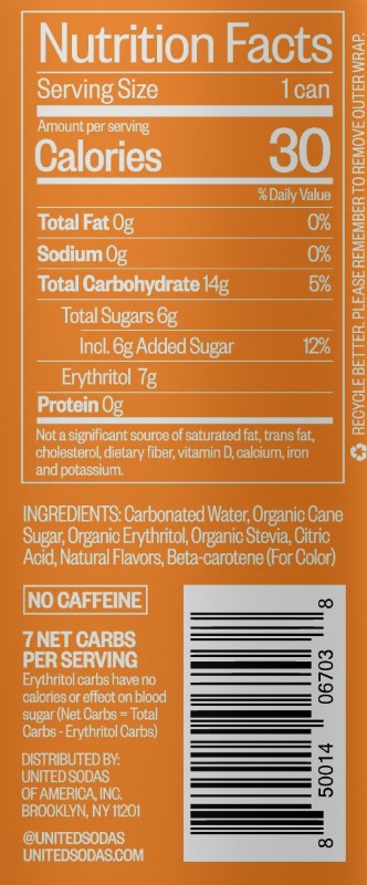 United Sodas Of America Orange Nectarine - 12 fl oz
