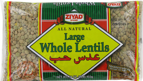 Ziyad Large Green Lentils - 16 oz.