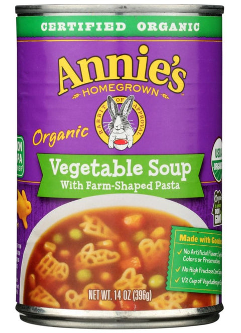 Annies Homegrown Vegetable Soup With Farm-Shaped Pasta - 14 oz | Pantryway
