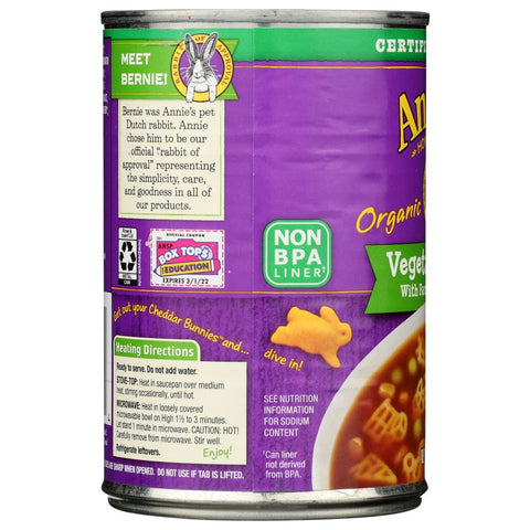 Annies Homegrown Vegetable Soup With Farm-Shaped Pasta - 14 oz