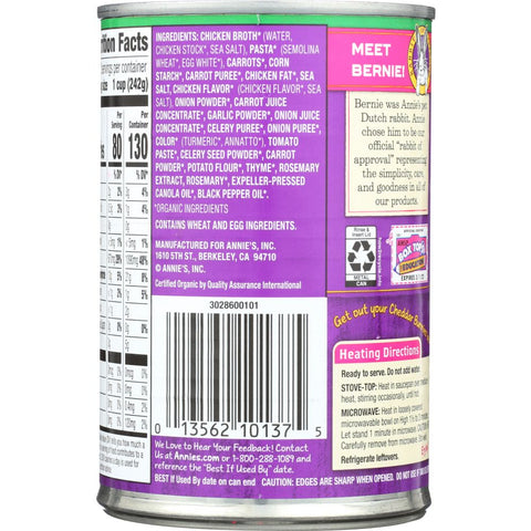 Annie's Homegrown Organic Bunny Pasta & Chicken Broth Soup - 14 oz